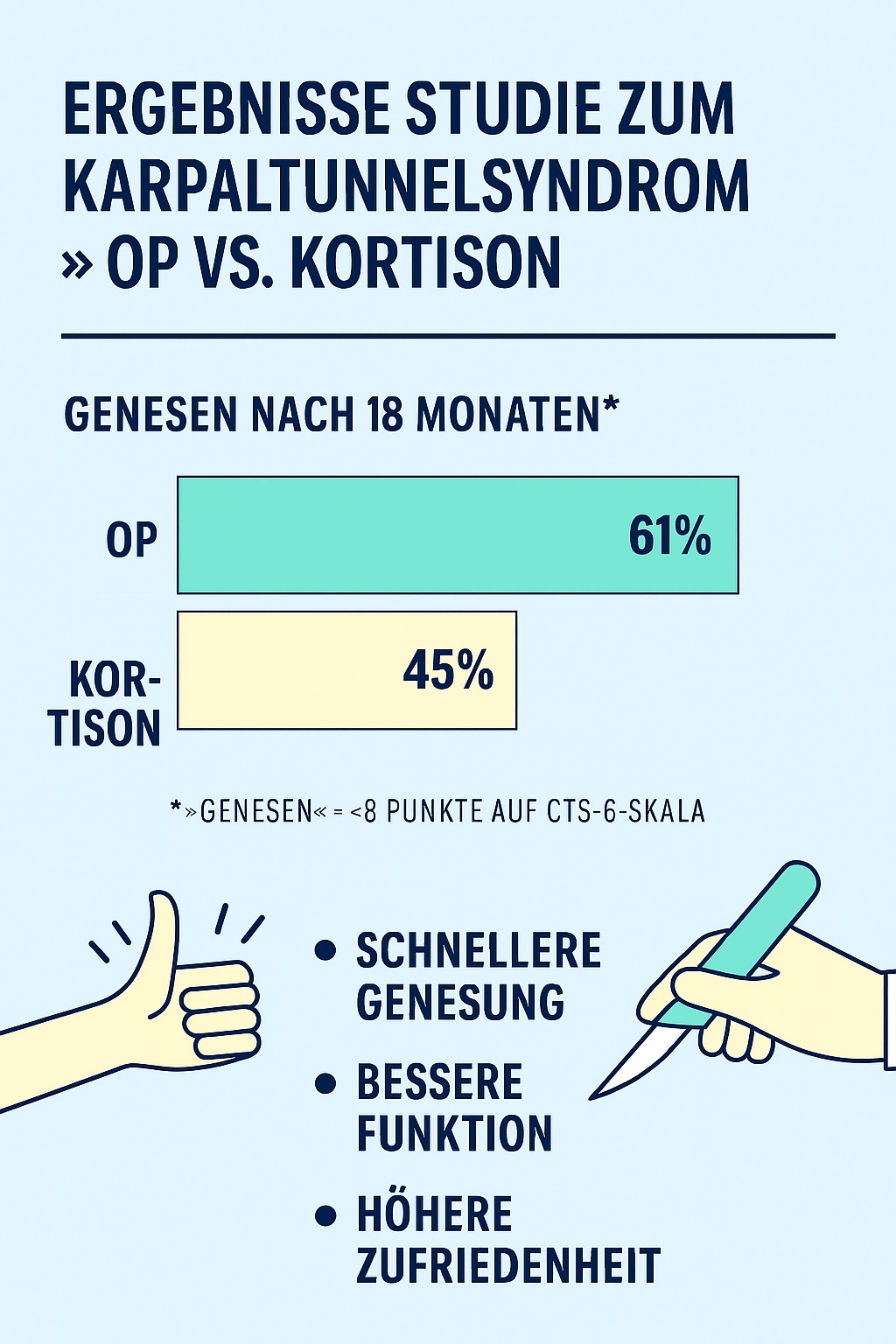 Karpaltunnelsyndrom: Lancet-Studie klärt auf, OP oder Kortison, was hilft besser?